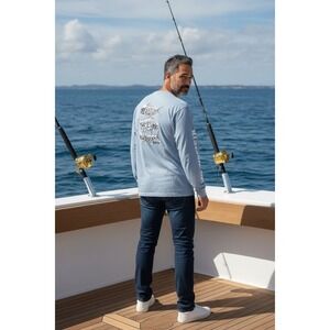 Costa Men's 2XL Blue Long Sleeve Graphic T-Shirt logo sportsman fishing offshore